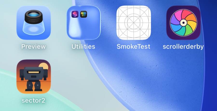 iPhone home screen with the sector2 mech icon next to other apps